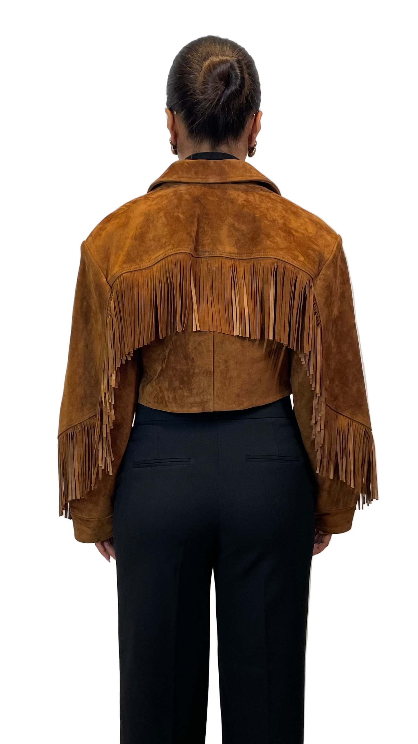 Sasha Suede Tassled Bomber
