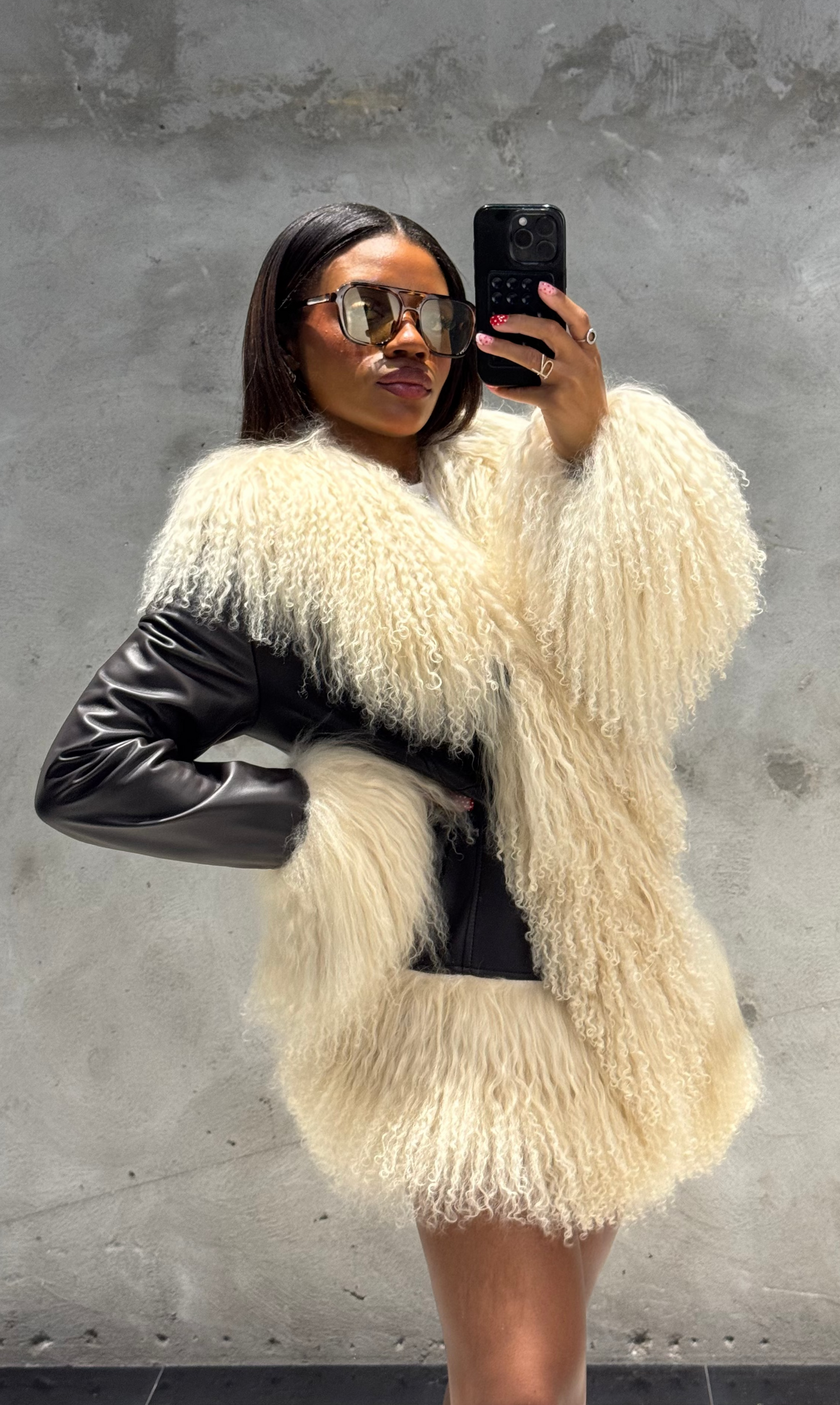 Riri Mongolian Trim Coat