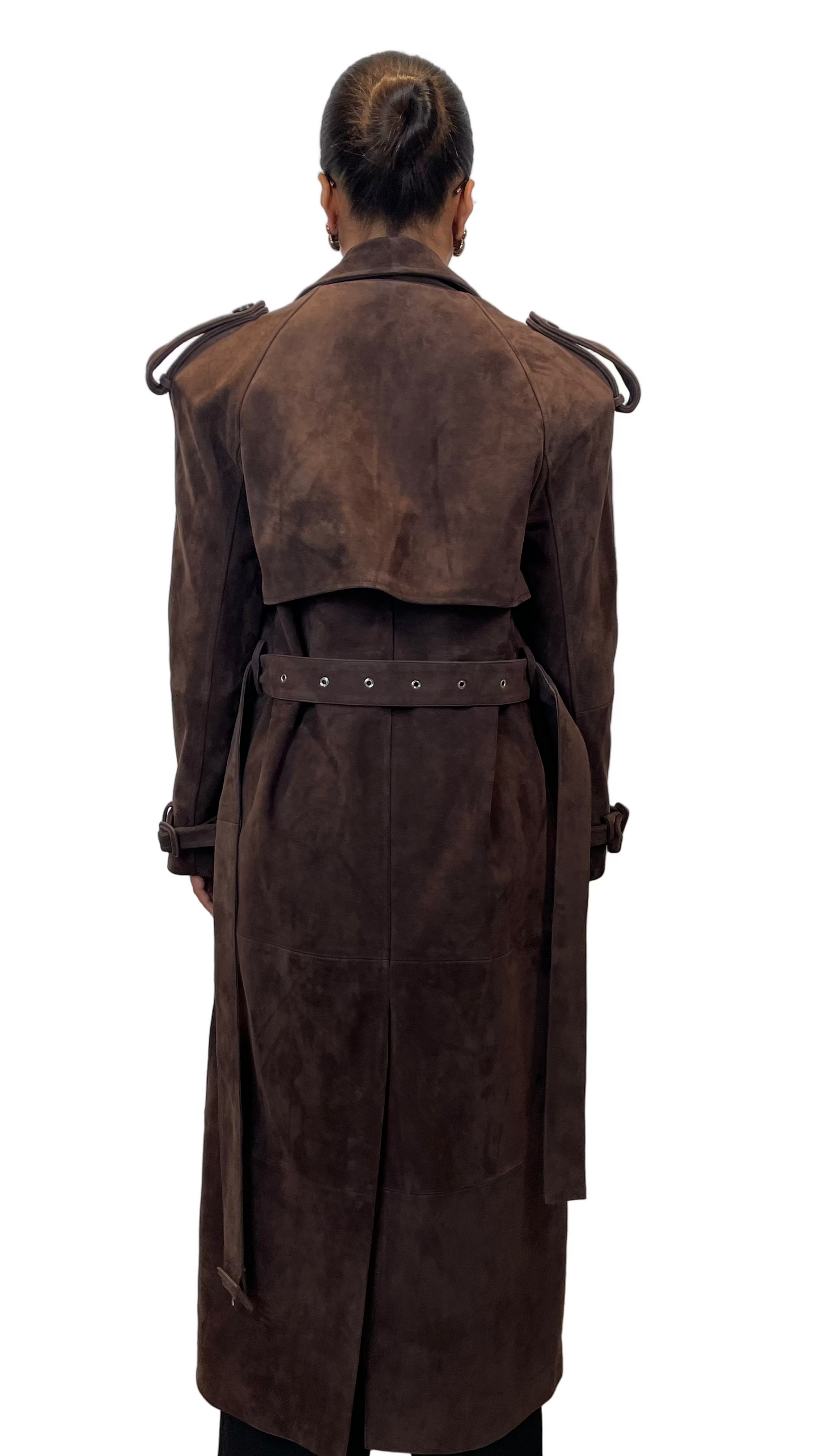 Truffle Suede Trench Coat
