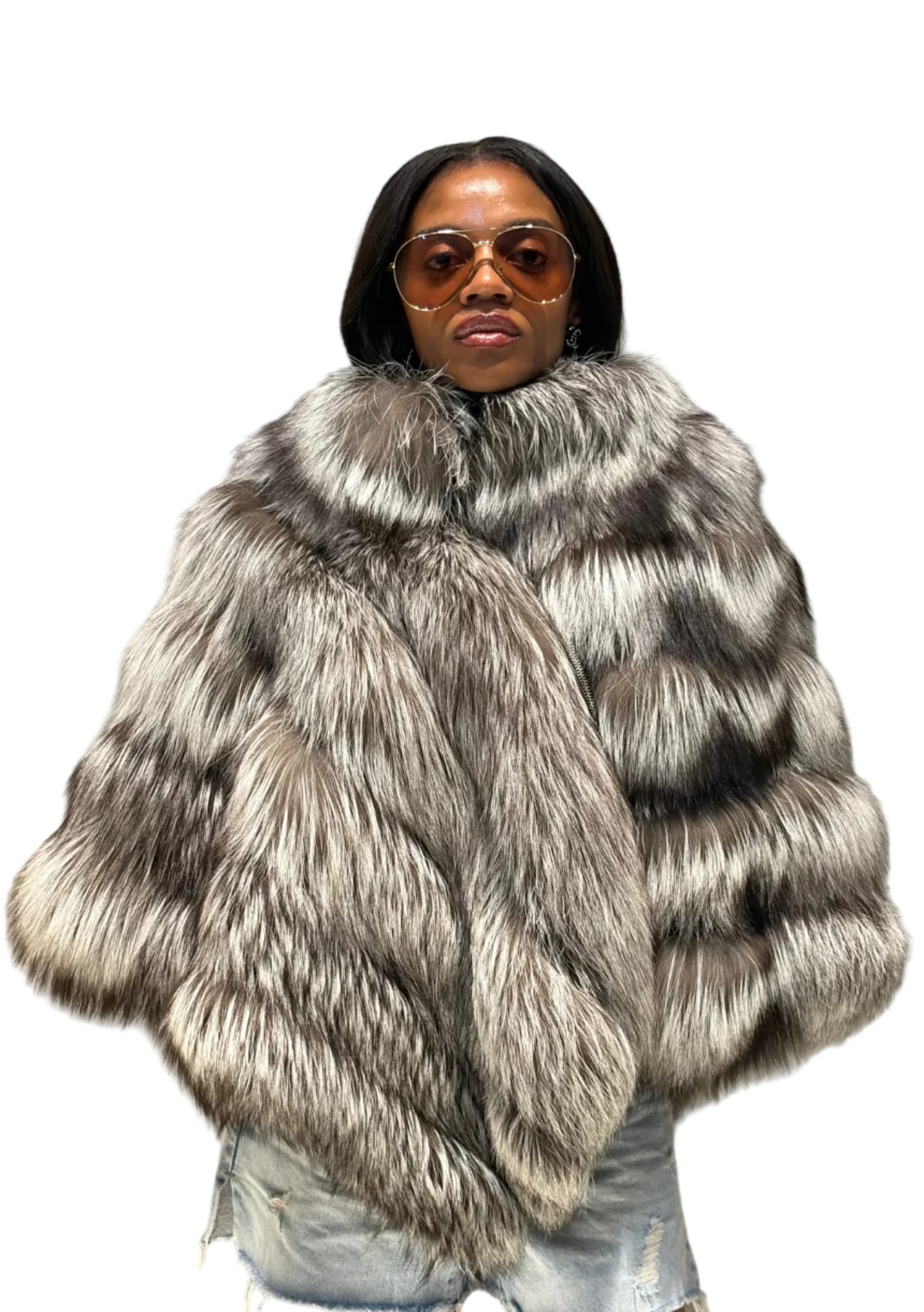 Ami Silver Fox Poncho