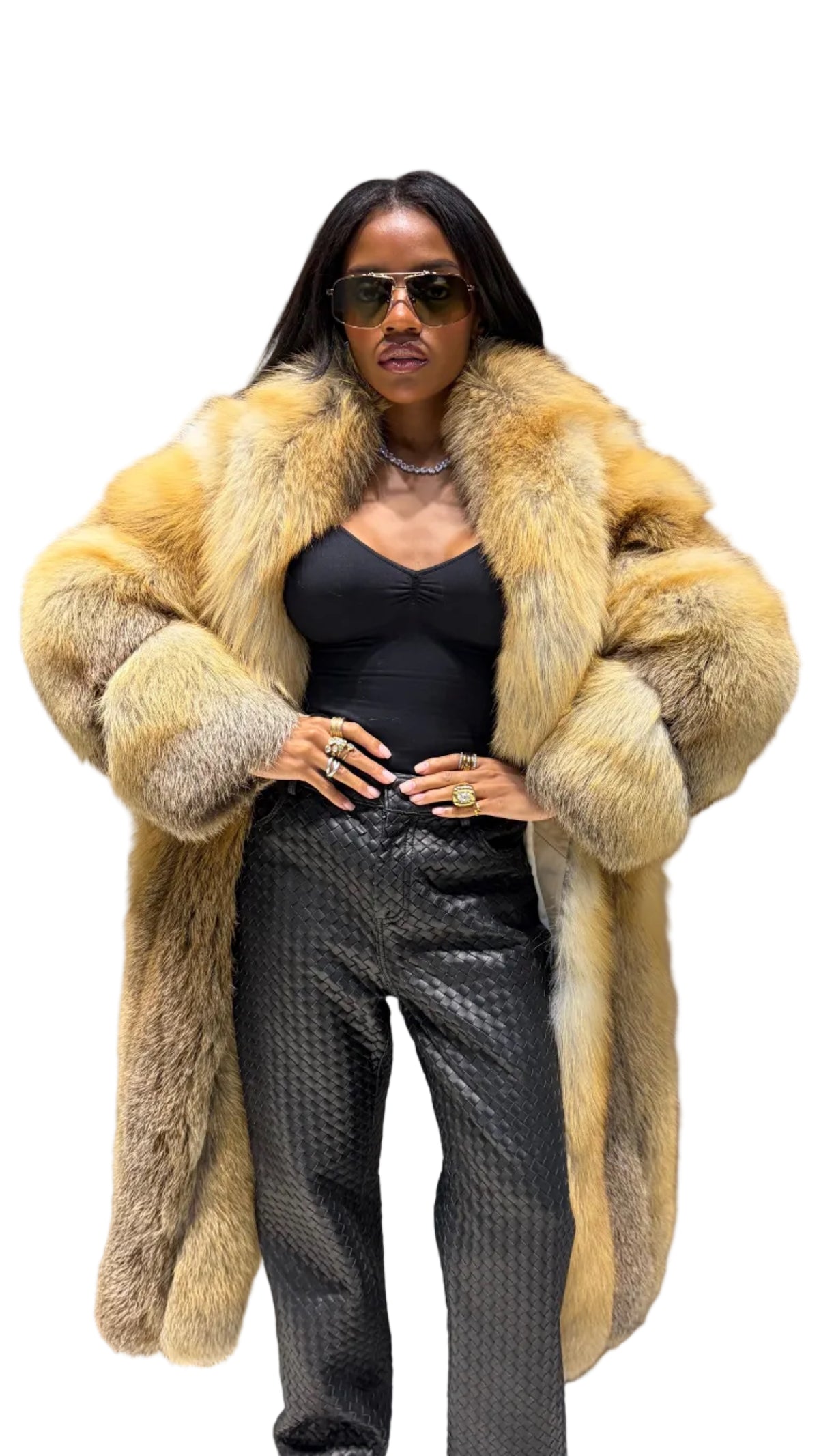 Sunset Fox Fur Coat