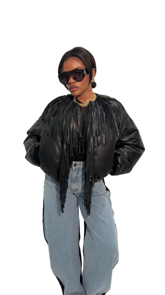 Tasha Tasslled Bomber Jacket