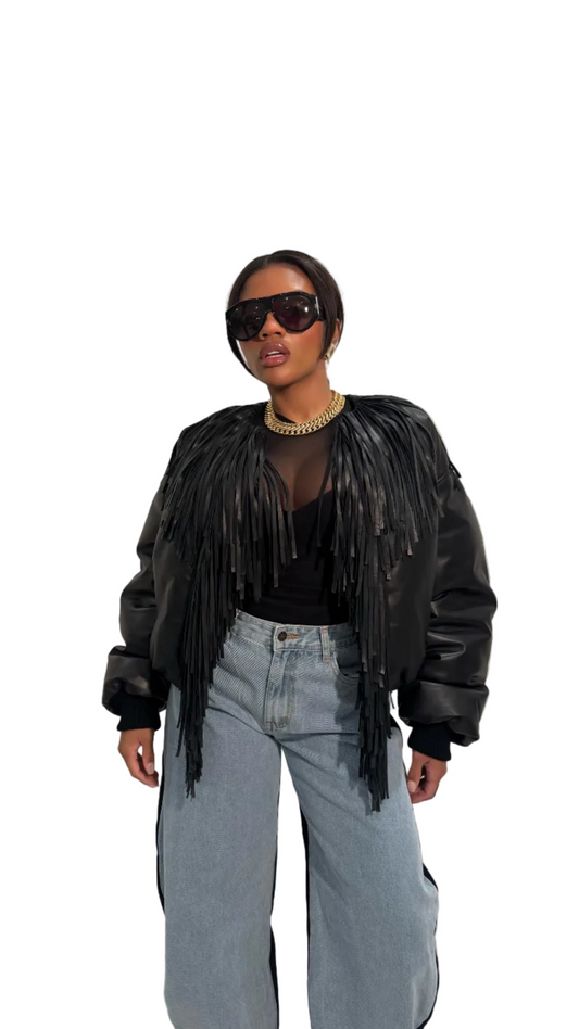 Tasha Tasslled Bomber Jacket