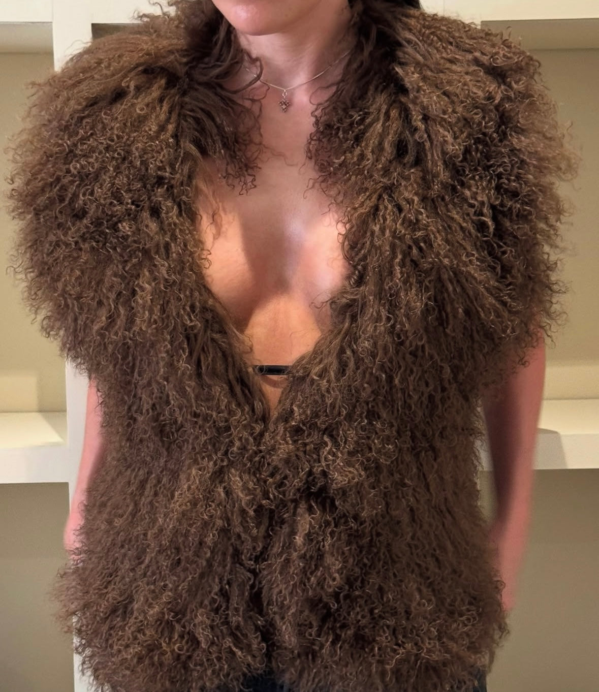 Lolo Mongolian Fur top (Brown)