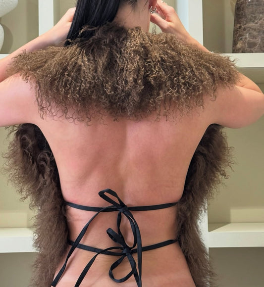 Lolo Mongolian Fur top (Brown)