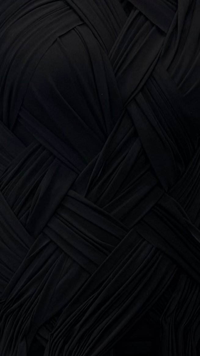 Cross Woven Black Detail Dress